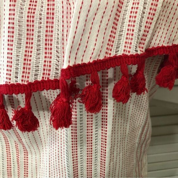 En Crème Red White Striped Oversized Blouse M L - Picture 4 of 8